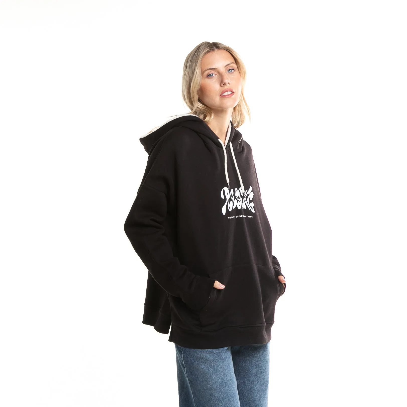 Kangaroo Rusty Resting Oversized Hoodie LD Black