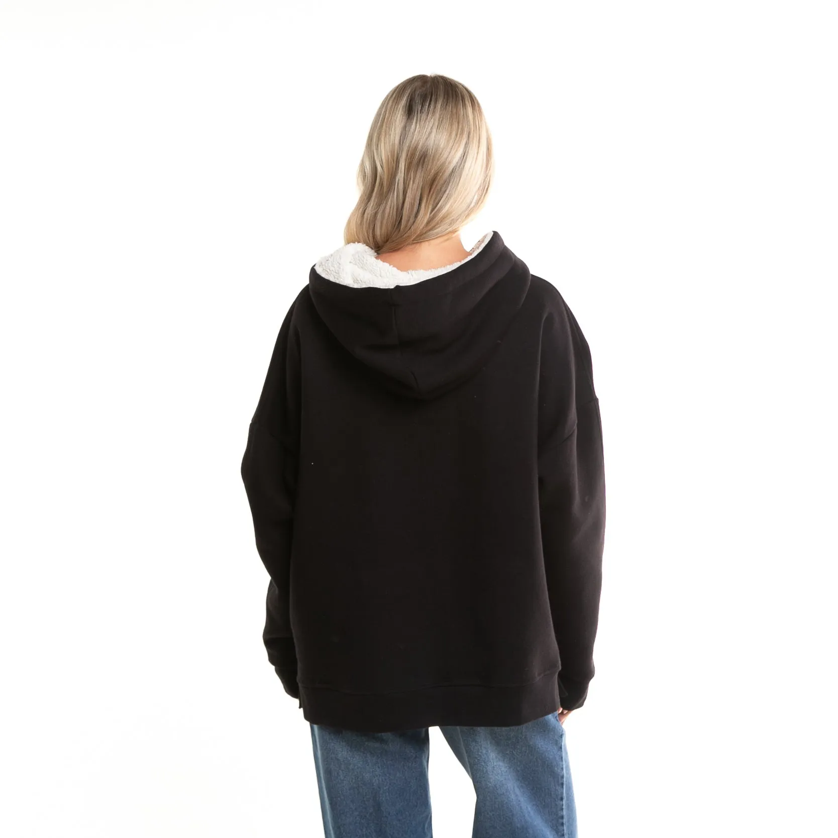 Kangaroo Rusty Resting Oversized Hoodie LD Black