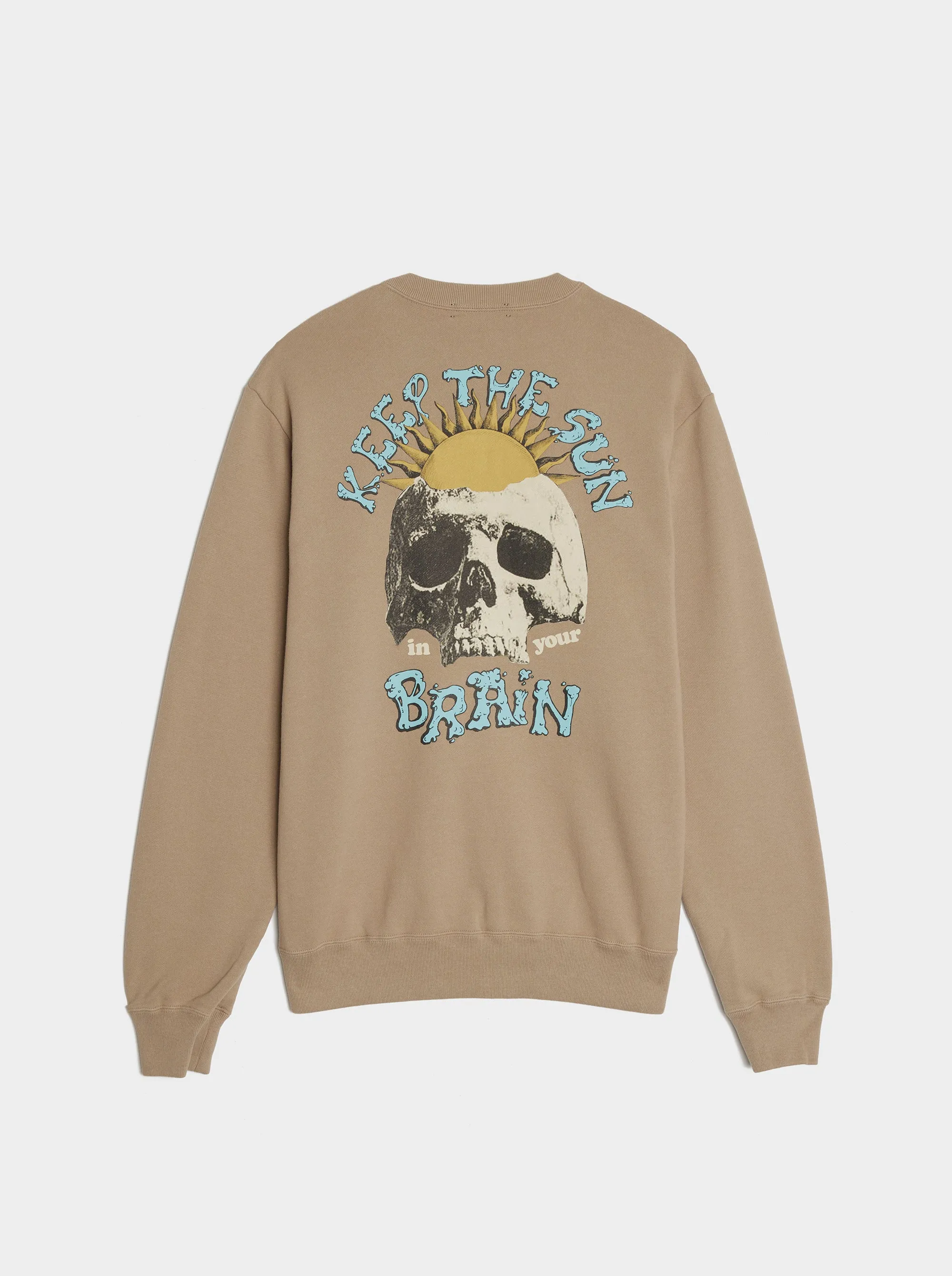 Beige Sweatshirt with Keep The Sun Print