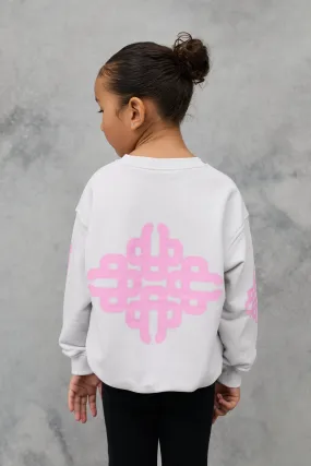 KIDS BLURRED GRAPHIC EMBLEM SWEATSHIRT - OFF WHITE/PINK