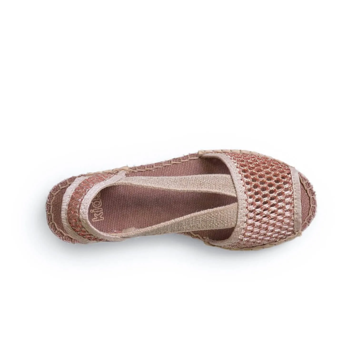 Kids' Metallic Cotton Blend Wedge Espadrille - Eli-ZY