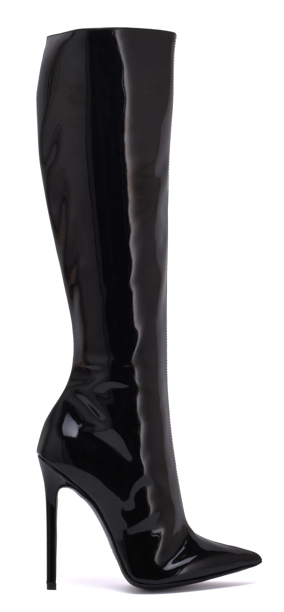 Knee boots with 12 cm heel in Italian VEGAN leather