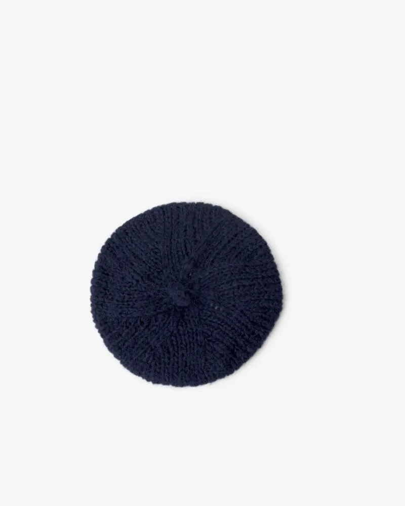 Knit Beret in Navy