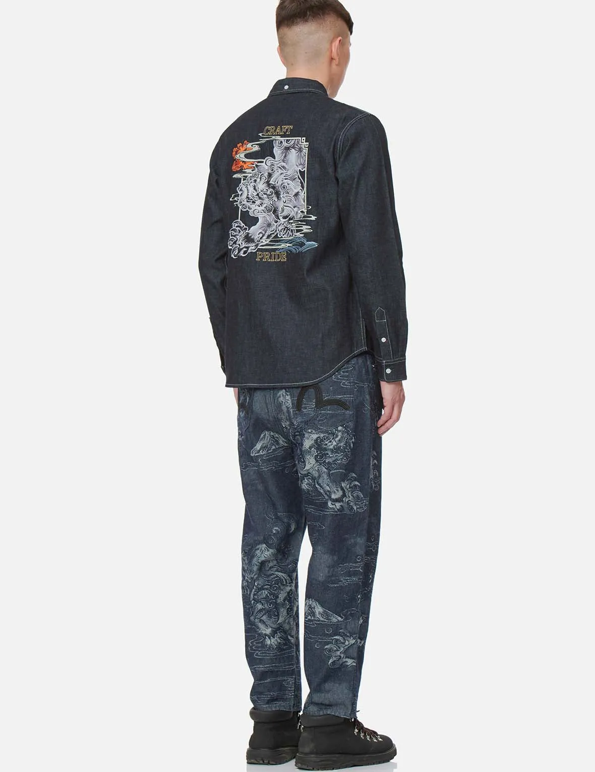 Komainu Framed Graphic Print Denim Shirt