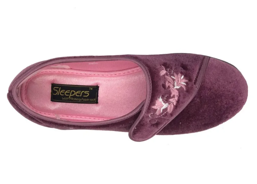 Women's Memory Foam Slippers with Strap - Heather Grey Jolene