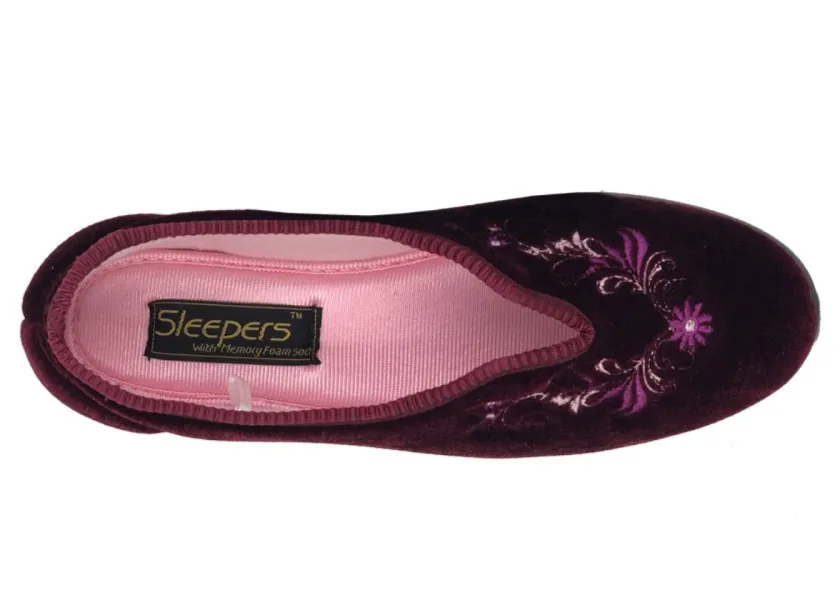 Women's Wine Bedroom Slippers Sizes 3-8 for Comfort LS869D