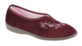 Women's Wine Bedroom Slippers Sizes 3-8 for Comfort LS869D