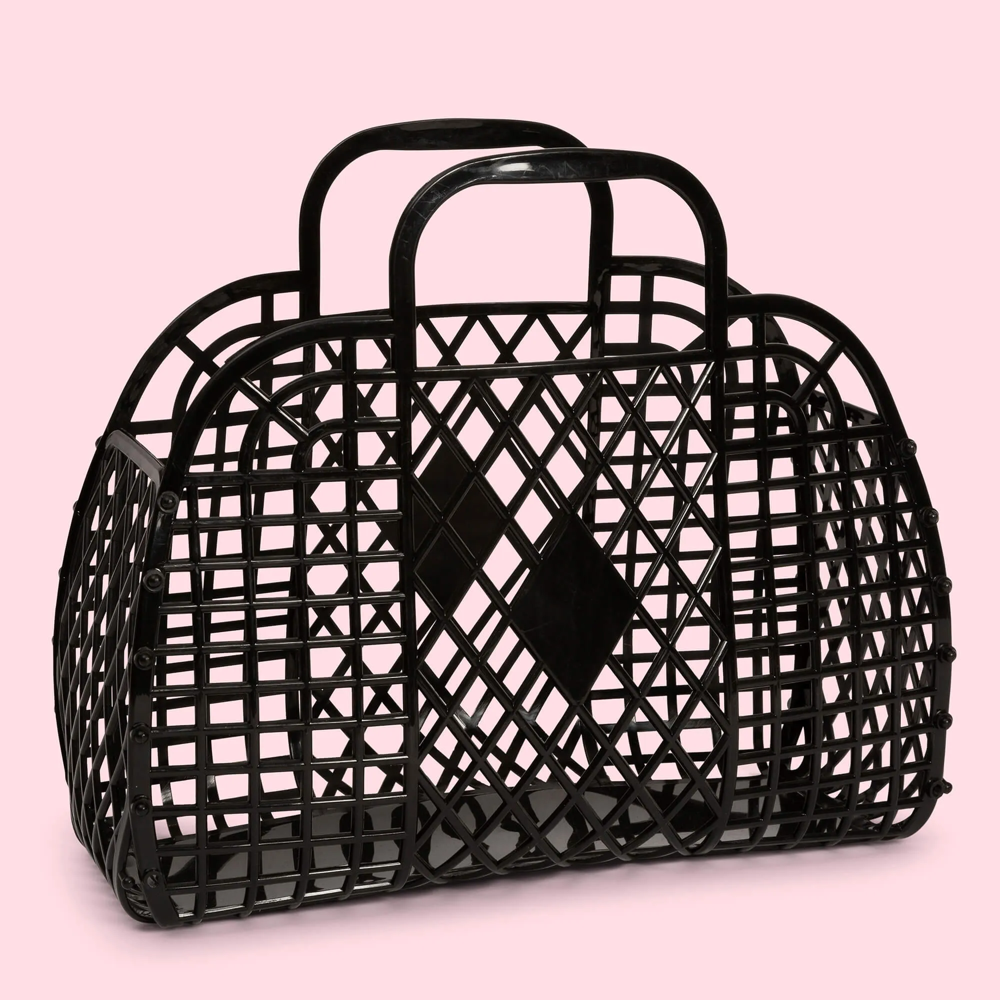 Black Retro Jelly Basket - Large