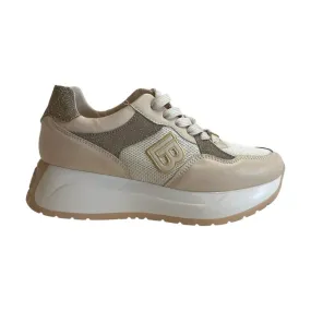 8414 Glitter Beige Sneakers for Ladies by Laura Biagiotti