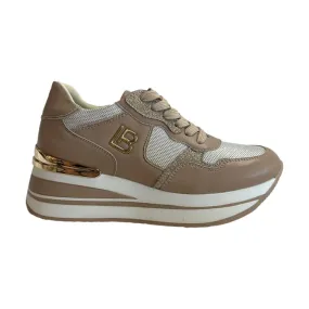 Soft Beige Platform Sneakers for Women - Laura Biagiotti 8425