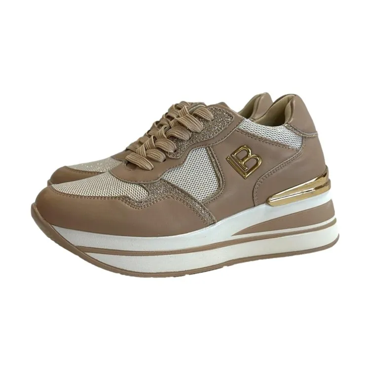 Soft Beige Platform Sneakers for Women - Laura Biagiotti 8425