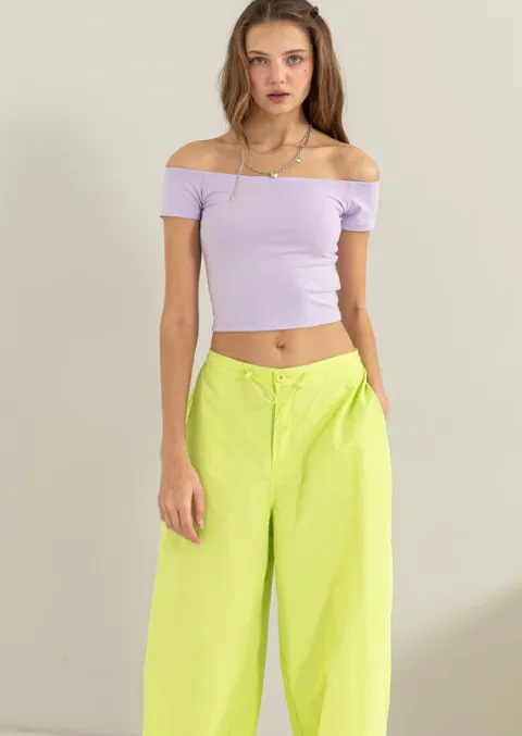 Lavender Off The Shoulder Top