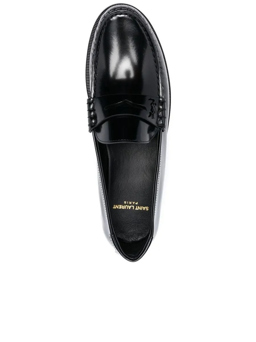 Le Loafer Penny Slippers in Glazed Leather