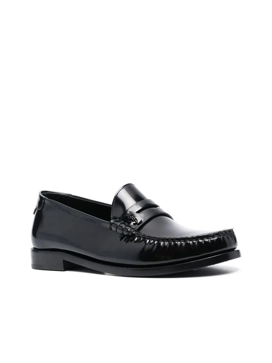 Le Loafer Penny Slippers in Glazed Leather