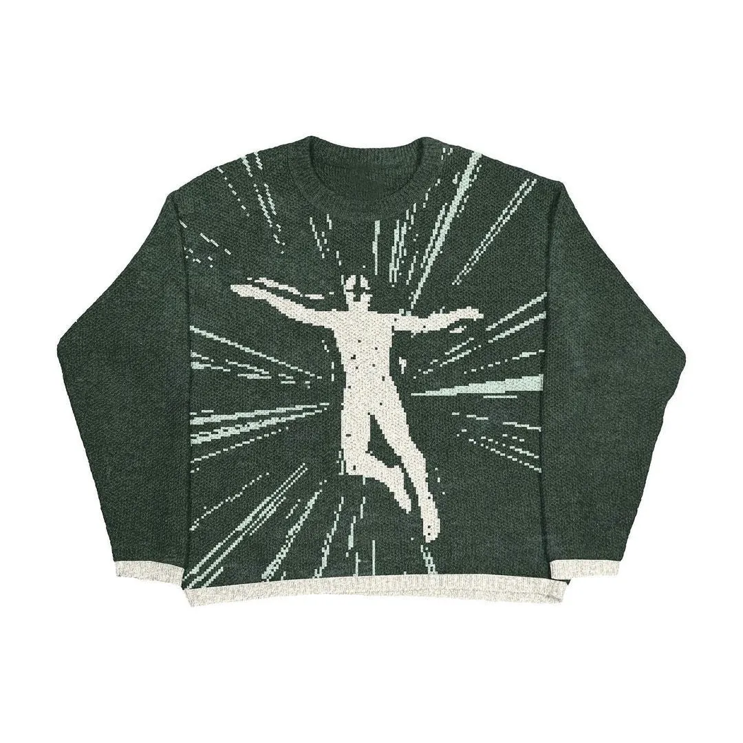 Leaping Boundaries | Abstract Art Knit Sweater