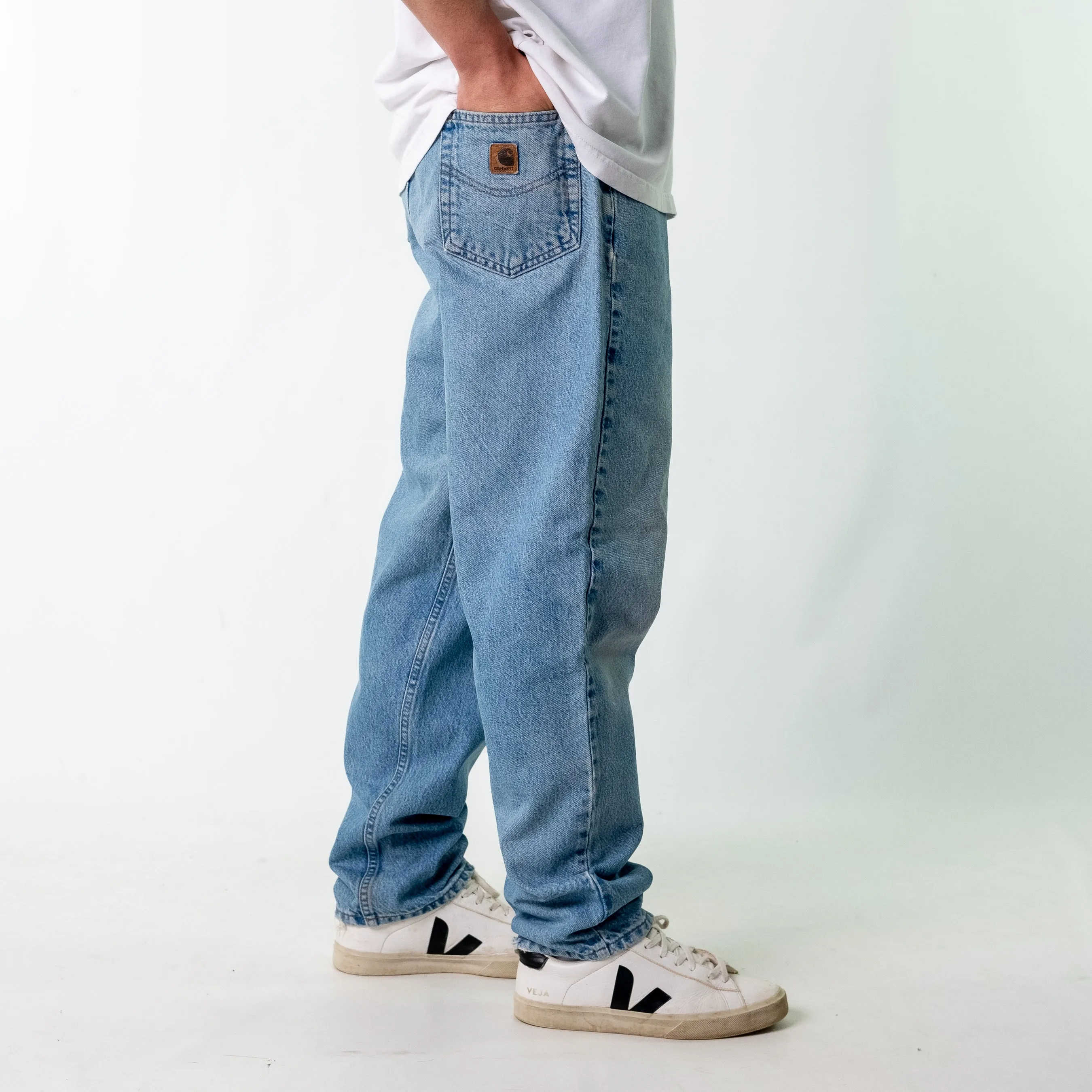 Light Blue 90s Carhartt Denim Jeans Baggy Pants (40x32)