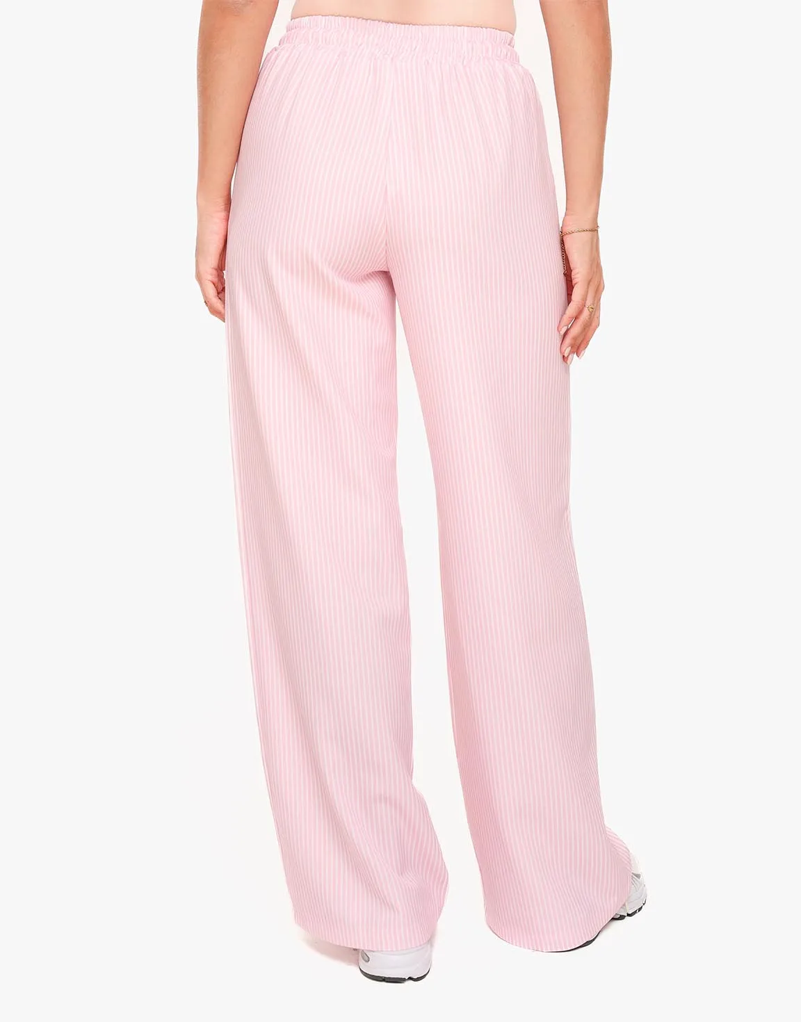 Light Pink Striped Long Pants