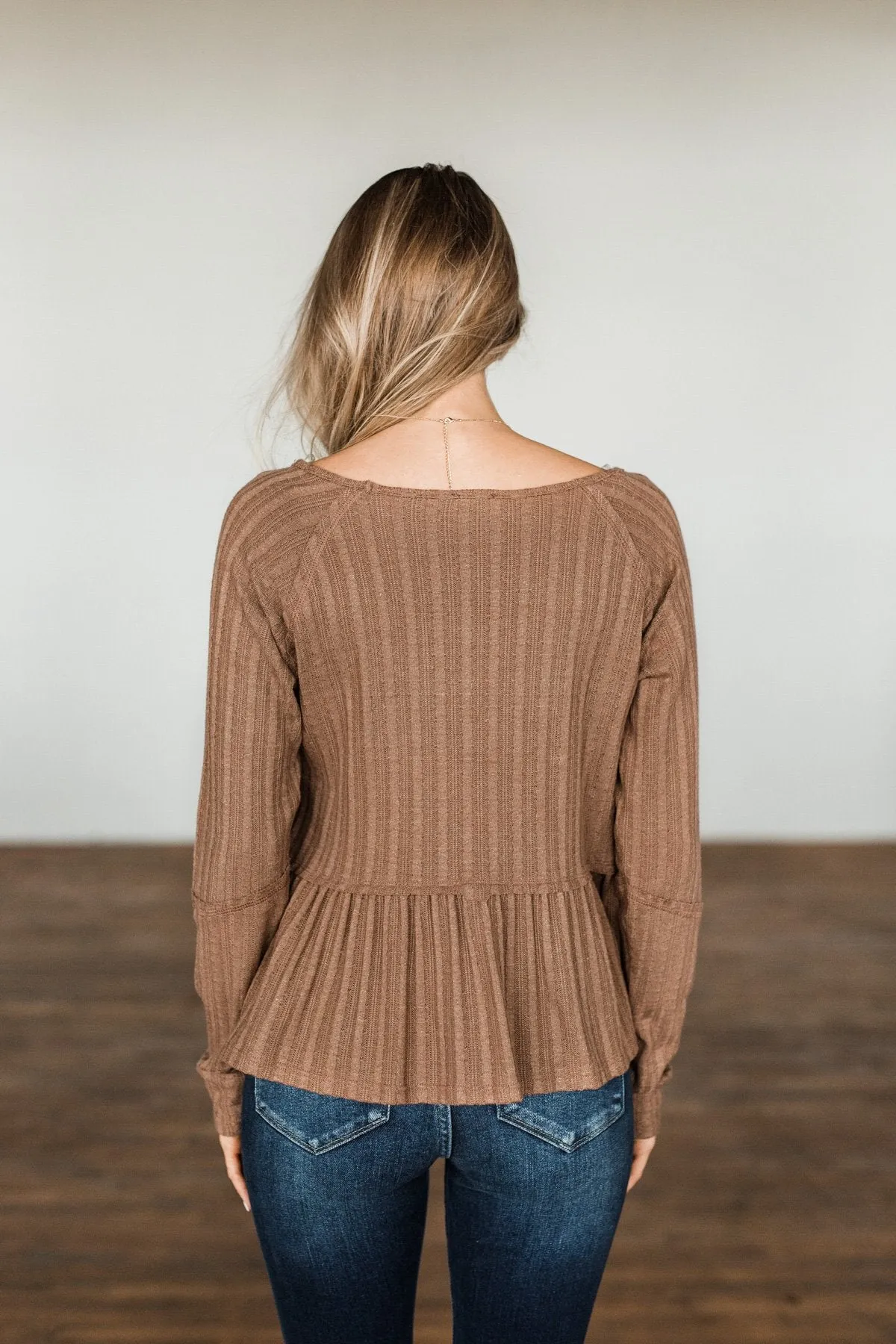 Mocha Babydoll Knit Top