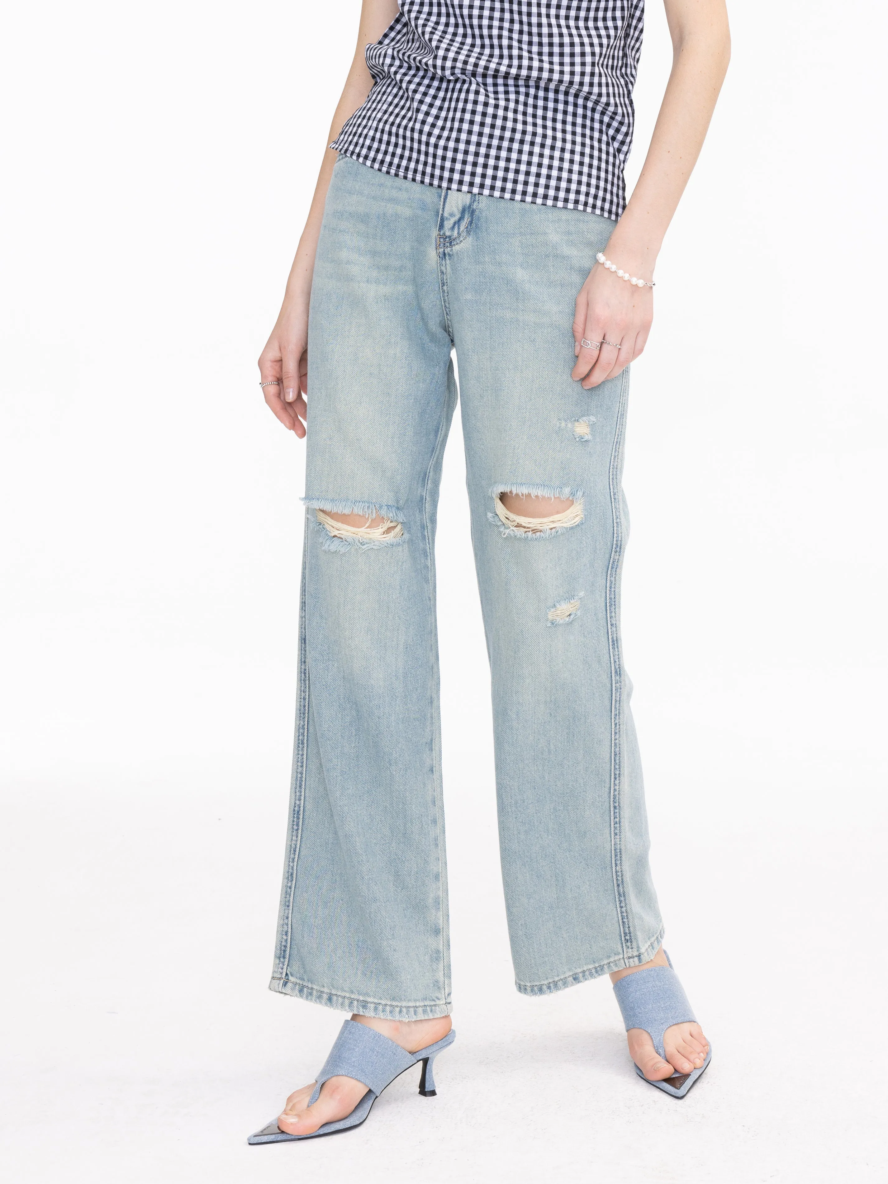 Light Wash Distressed Jeans