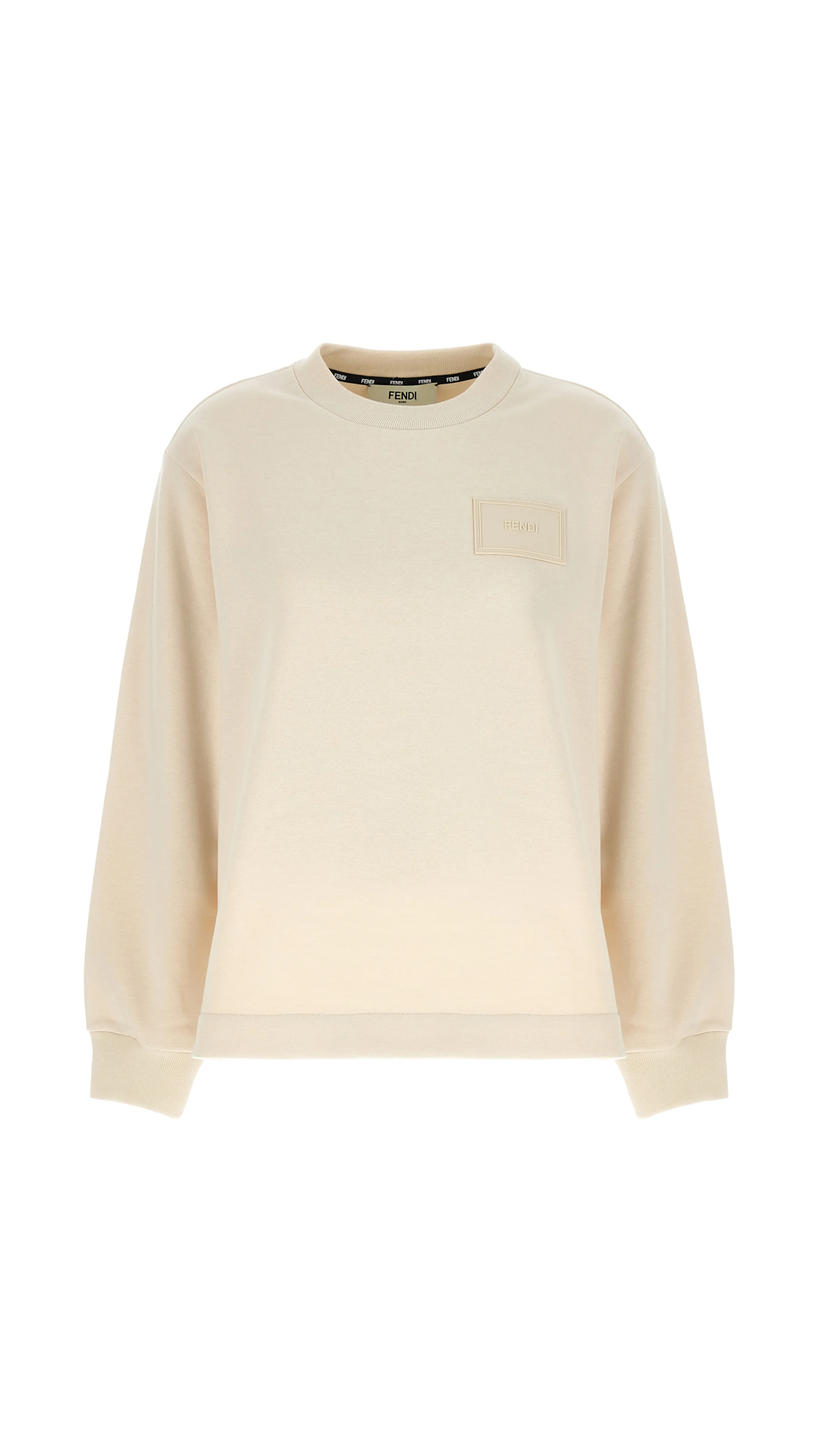 Beige Logo Patch Jersey Sweatshirt