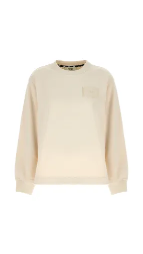 Beige Logo Patch Jersey Sweatshirt