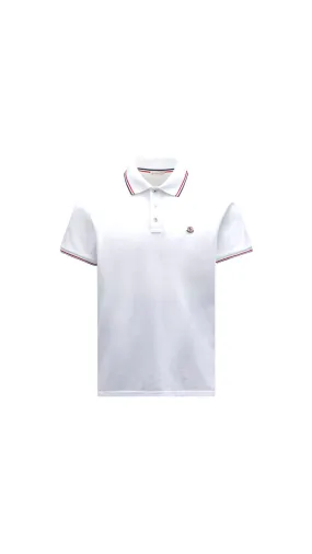 White Logo Patch Polo Shirt