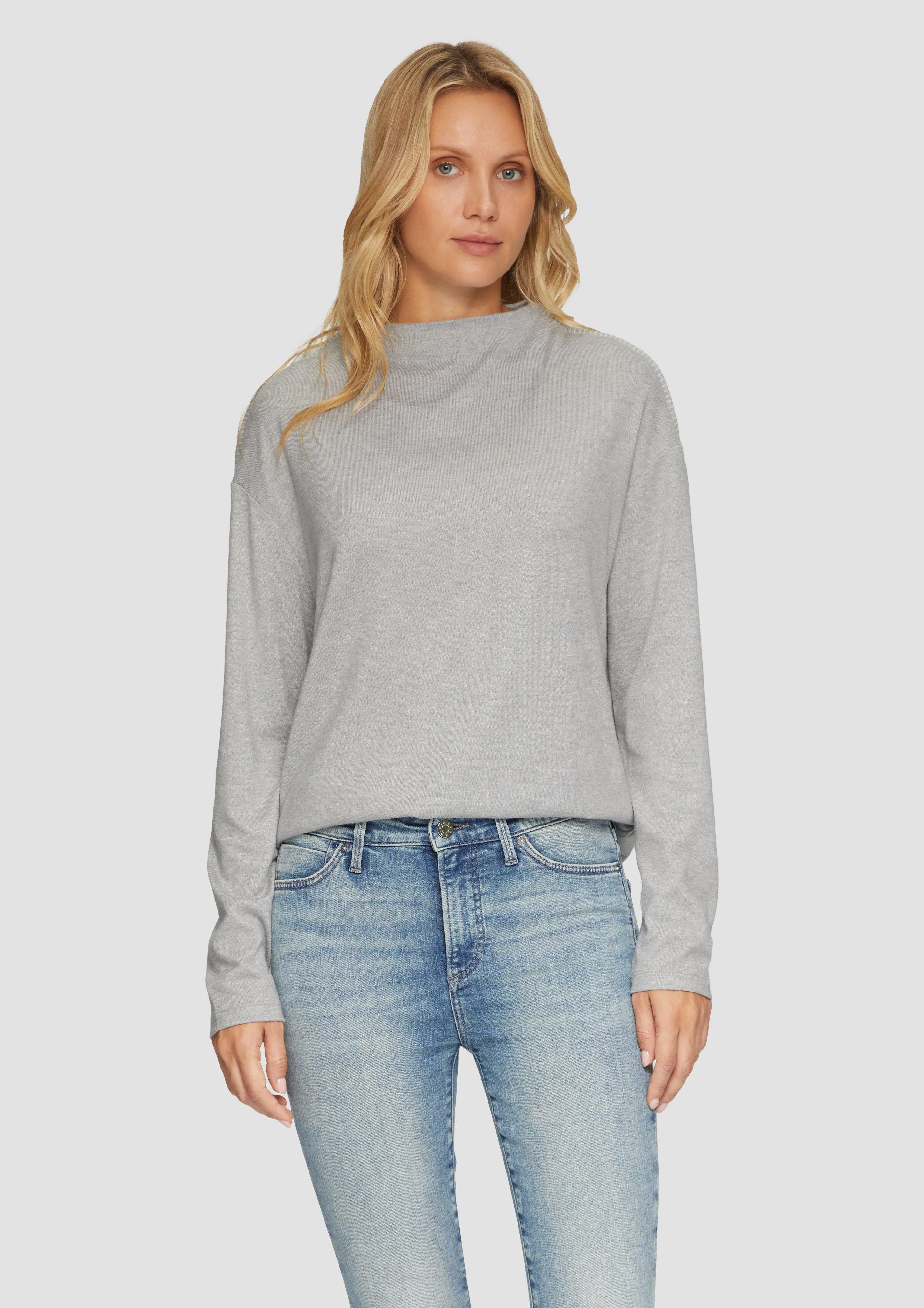 Long sleeve top made of brushed knit jersey