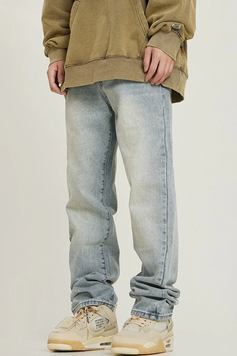 Loose Straight Washed Jeans