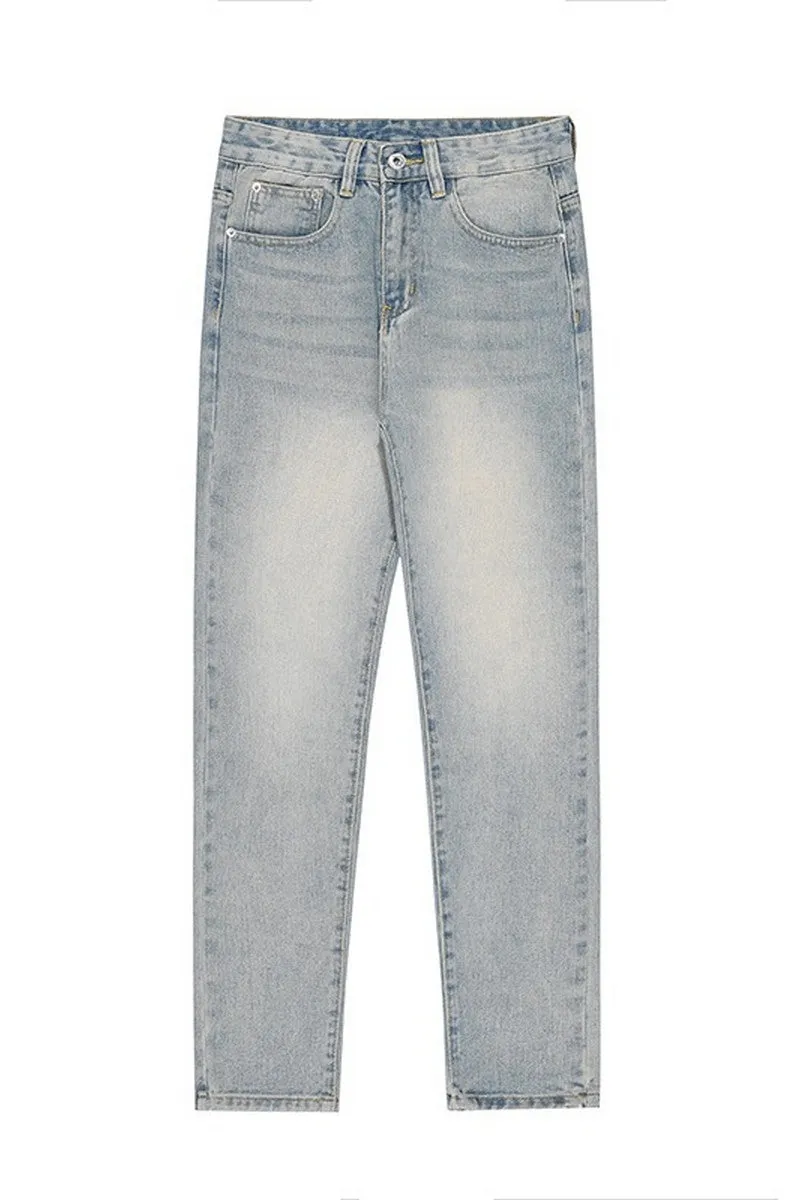 Loose Straight Washed Jeans