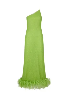 Lime Lumiere Plumage One Shoulder Dress