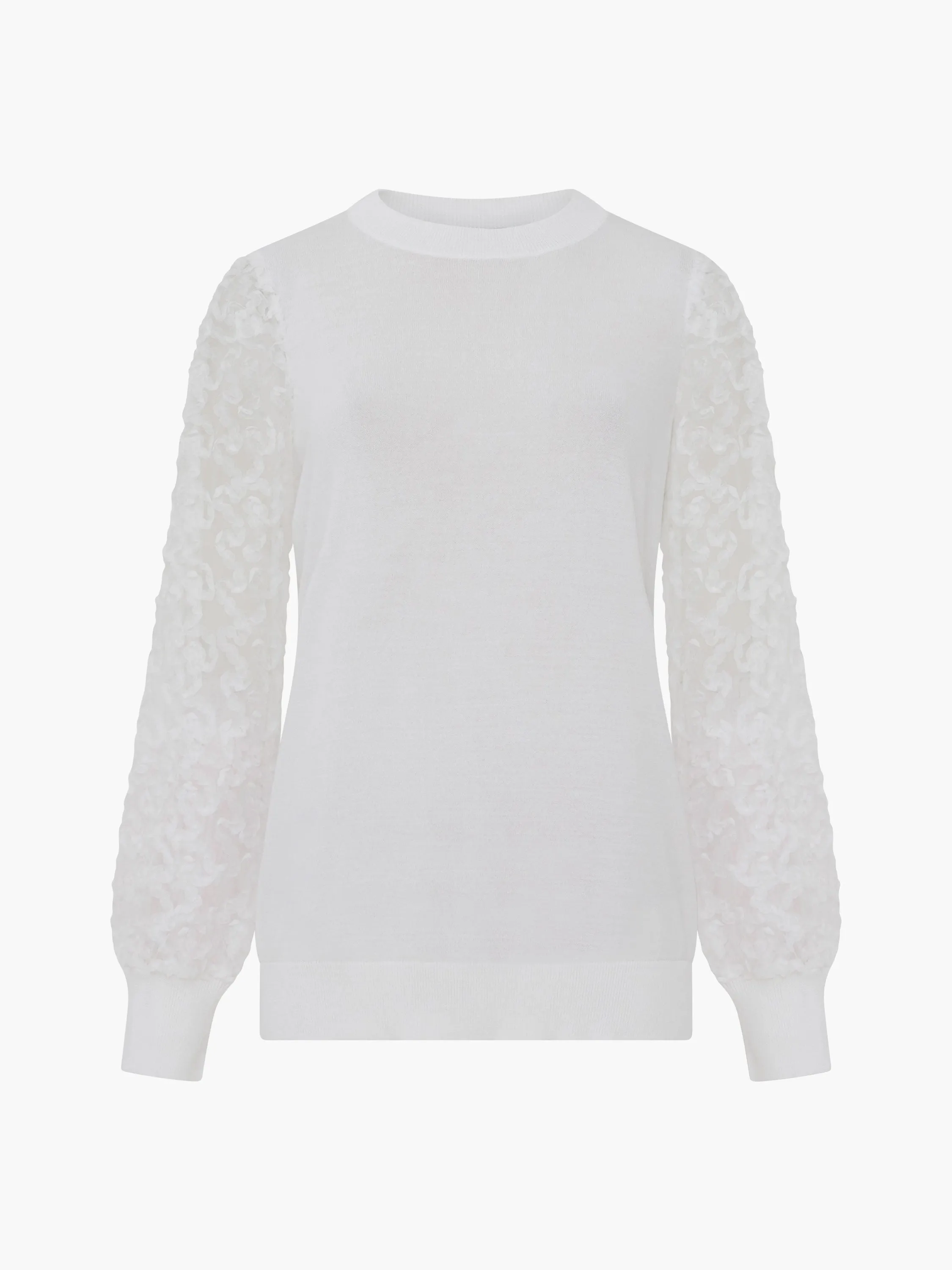 Luvy Mesh Sleeve Jumper with Embroidered Detail