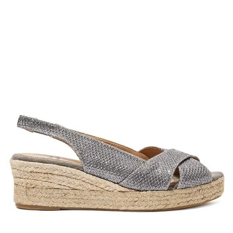 Mabel-S Women's Metallic Cotton Blend Wedge Espadrille