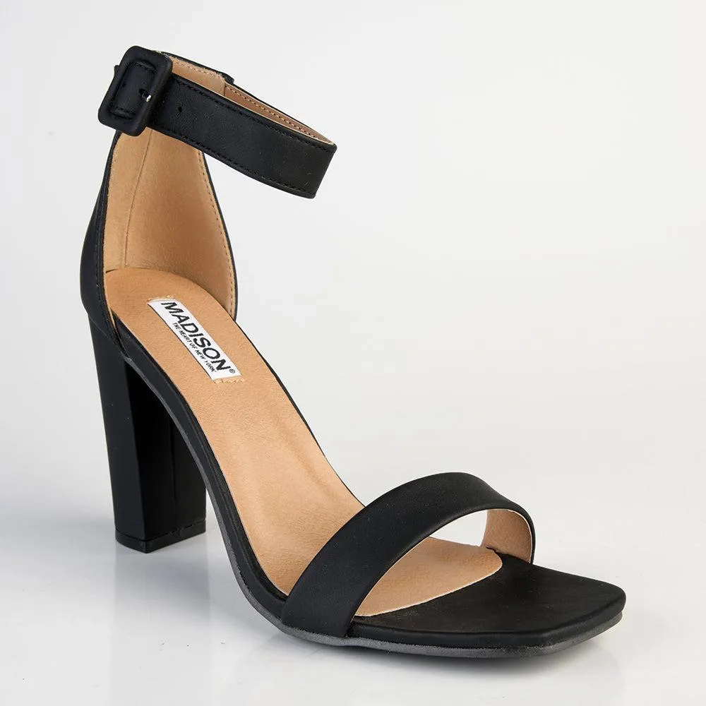 Madison Angelique Black Block Heel Sandal