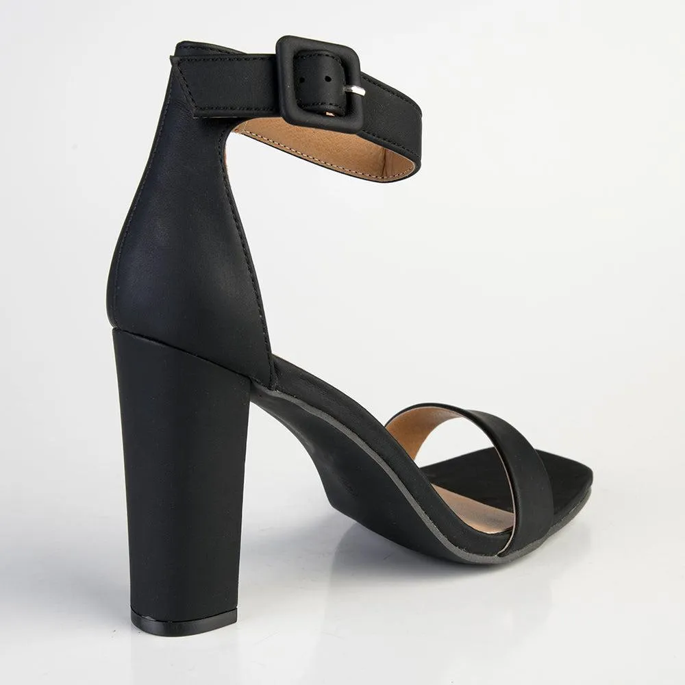 Madison Angelique Black Block Heel Sandal