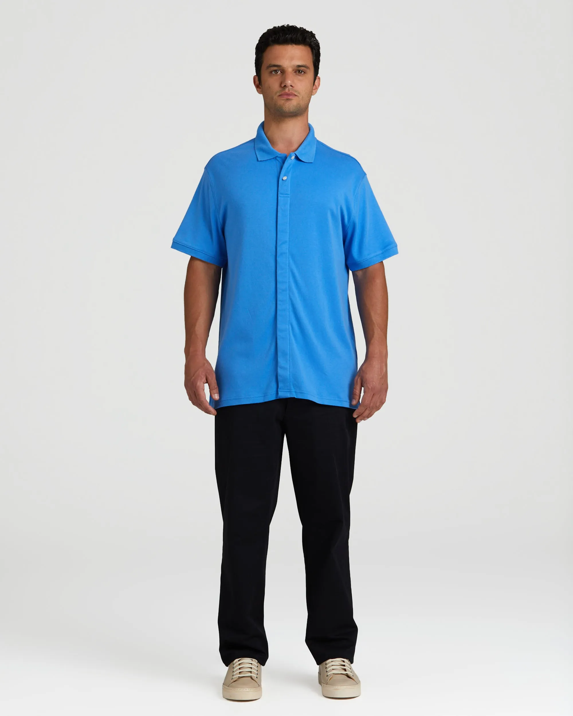 MagnaClick Cotton Polo (Mens) - Blue