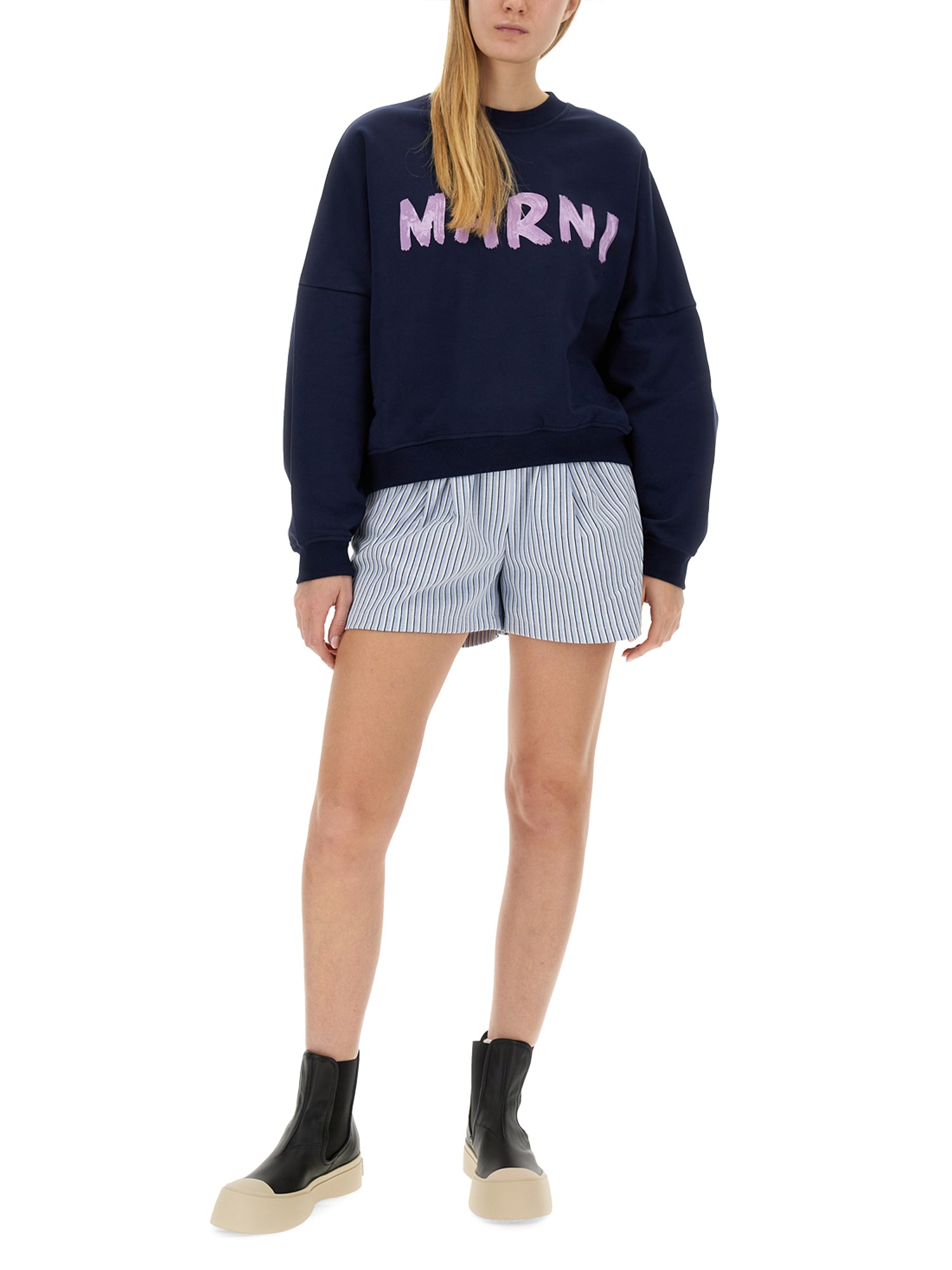 MARNI    COTTON SWEATSHIRT WITH LOGO