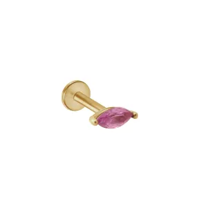 Marquise Pink Ruby Flat Back Earring