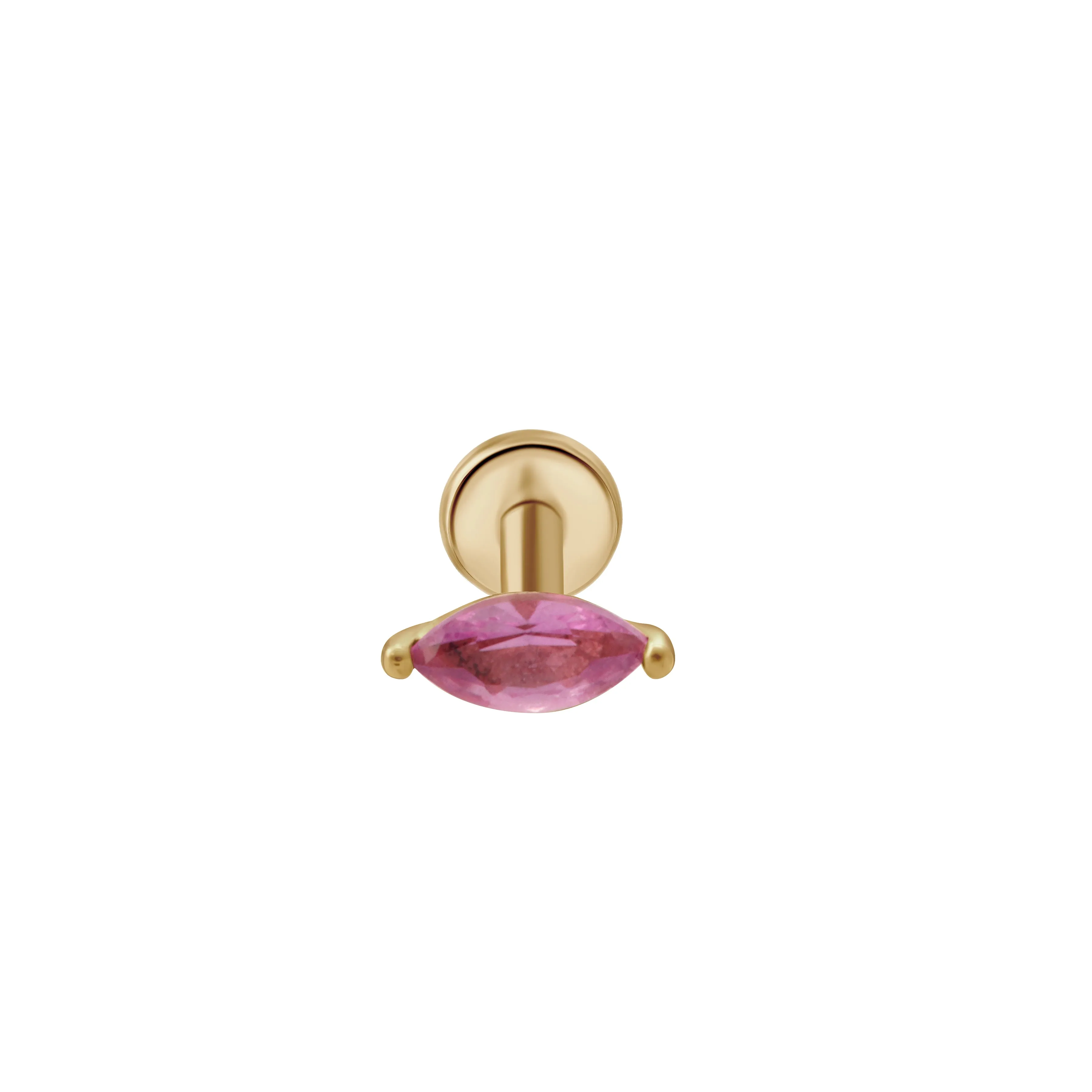 Marquise Pink Ruby Flat Back Earring