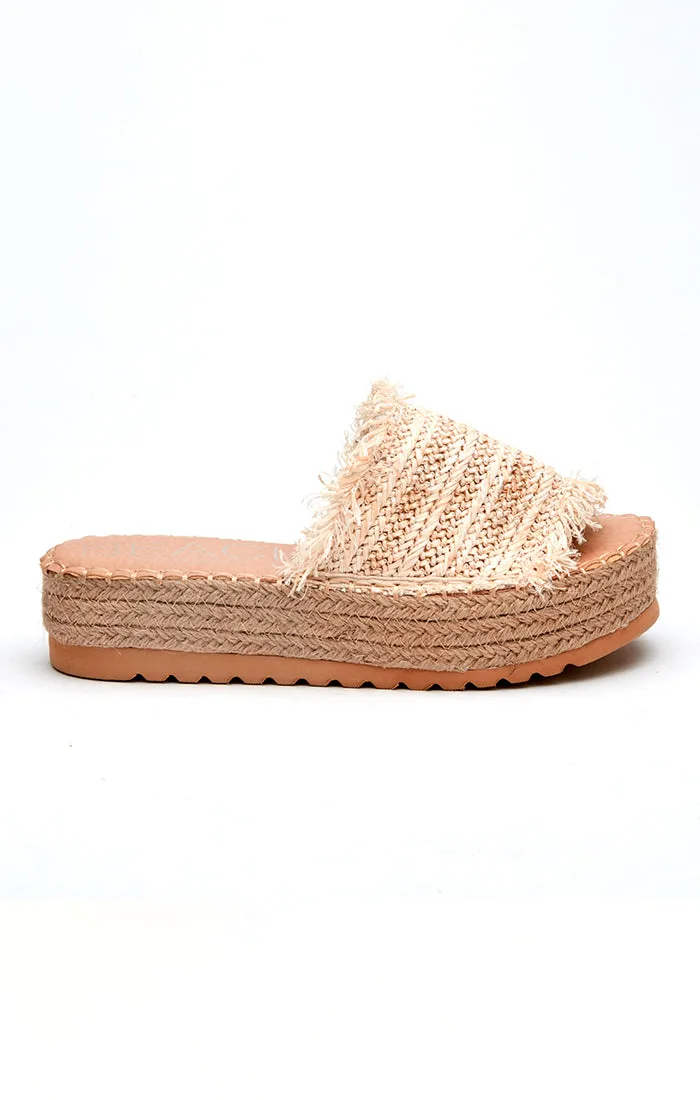 Matisse Seashell Platform Slides ~ Natural