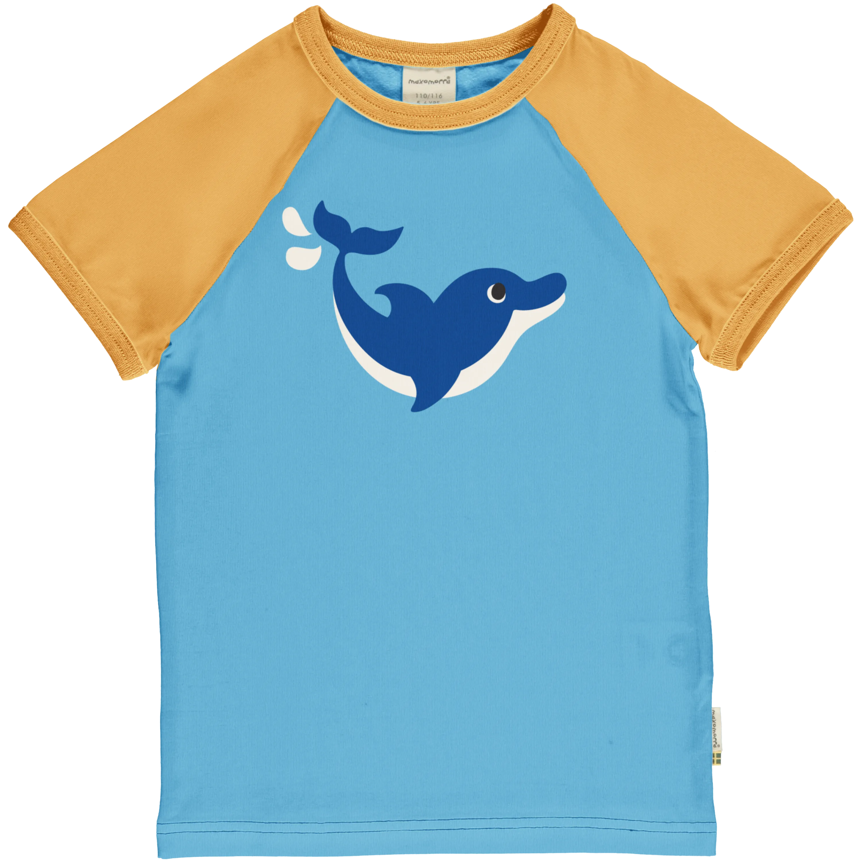 Maxomorra Dolphin Printed Organic Cotton Short Sleeve Top