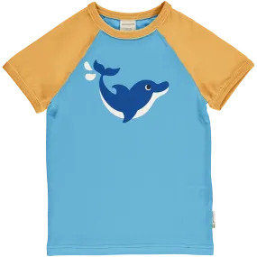 Maxomorra Dolphin Printed Organic Cotton Short Sleeve Top