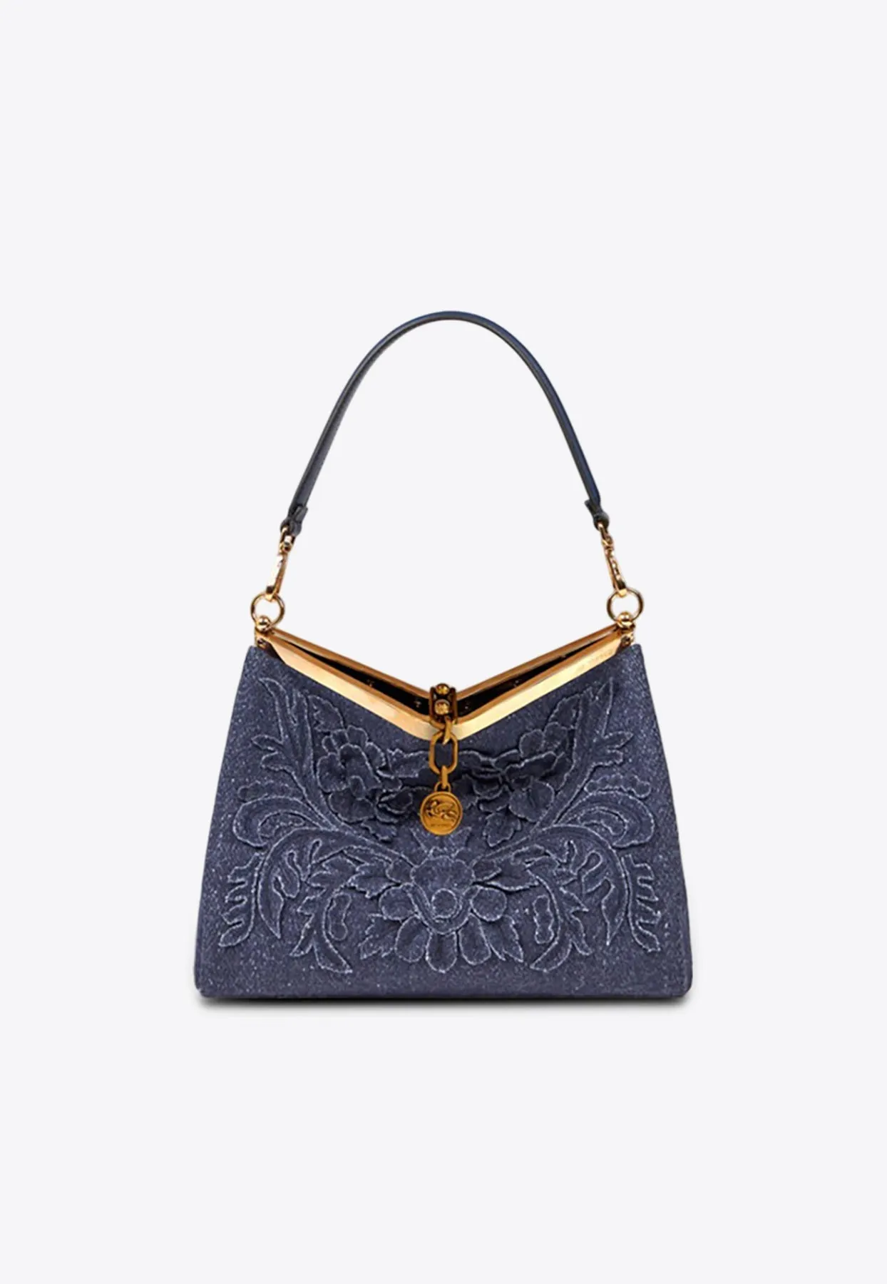 Medium Vela Floral Embroidered Shoulder Bag