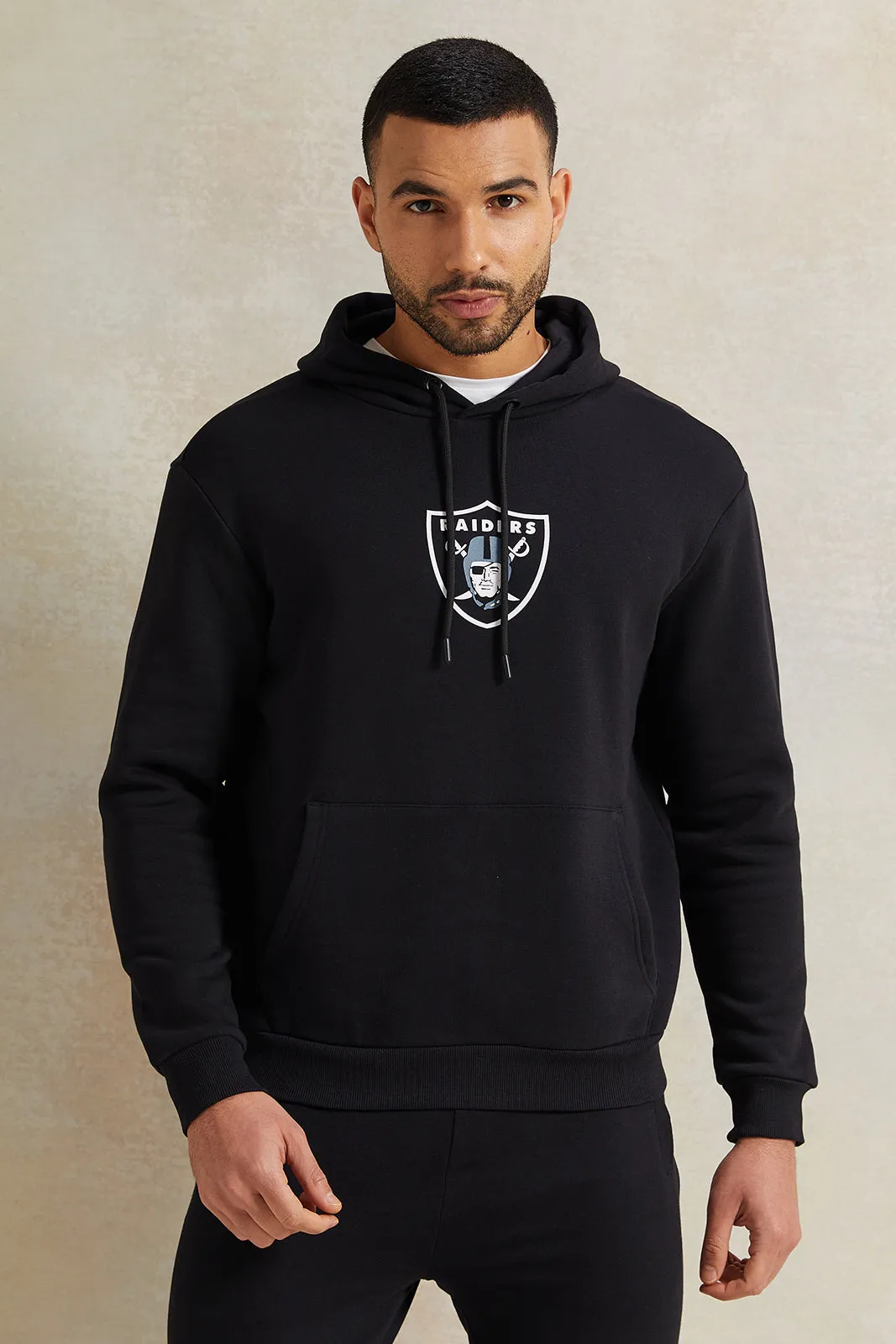 Men Black Hooded Sweatshirt