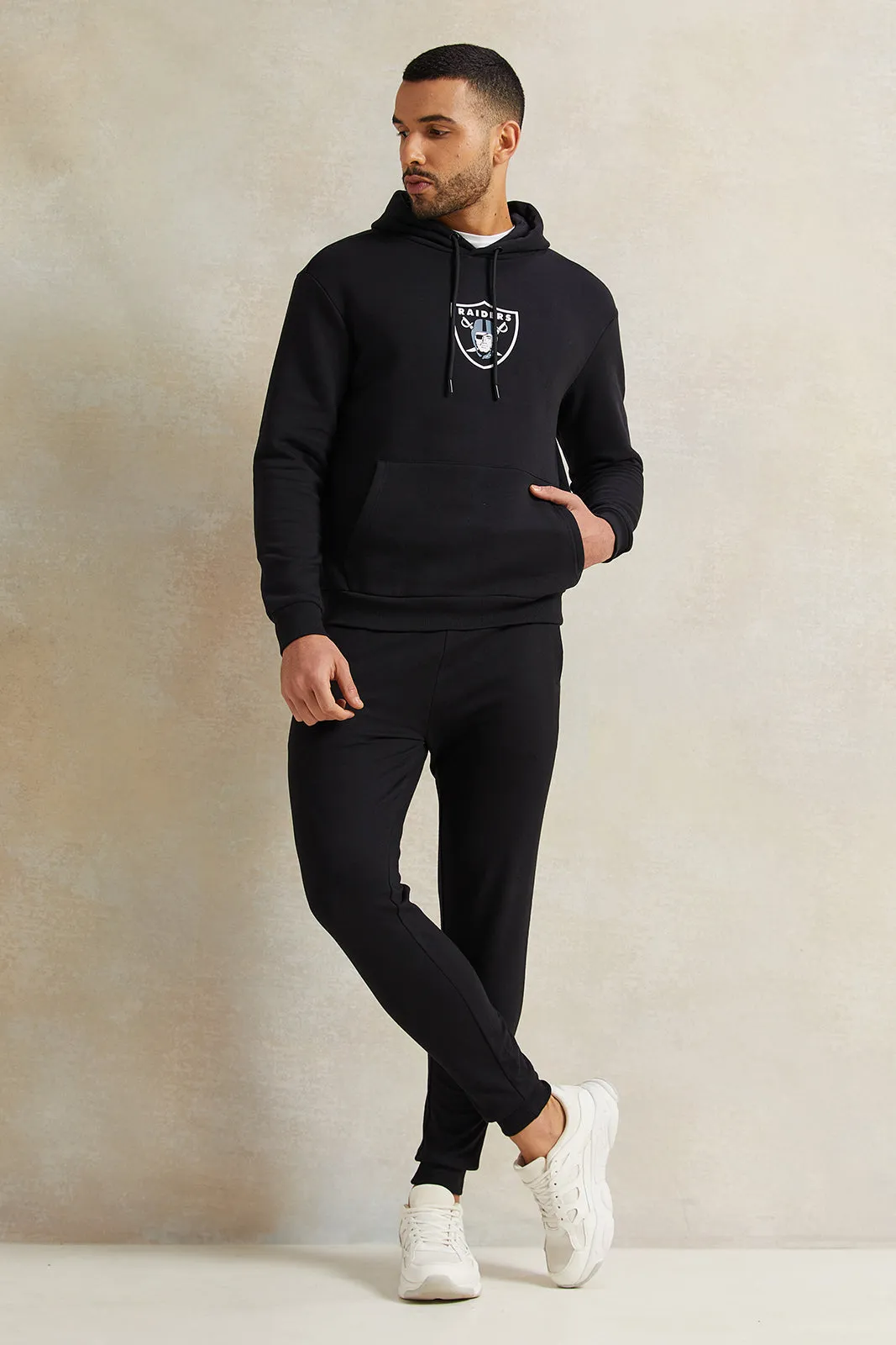 Men Black Hooded Sweatshirt