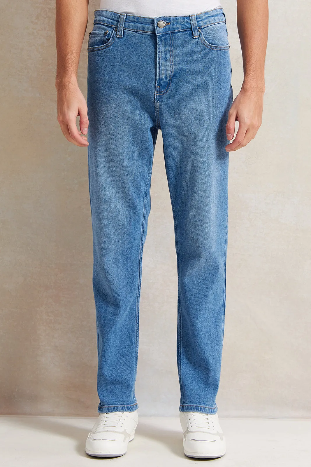 Men Blue Basic 5 Pocket Jeans