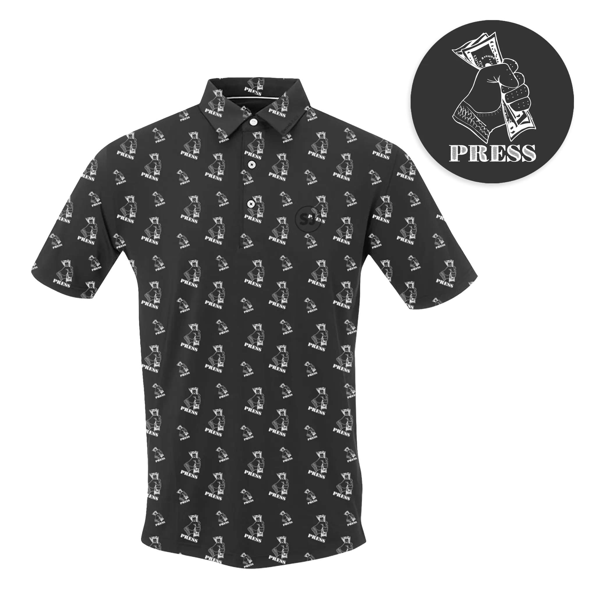 Men's Black Golf Polo Shirt