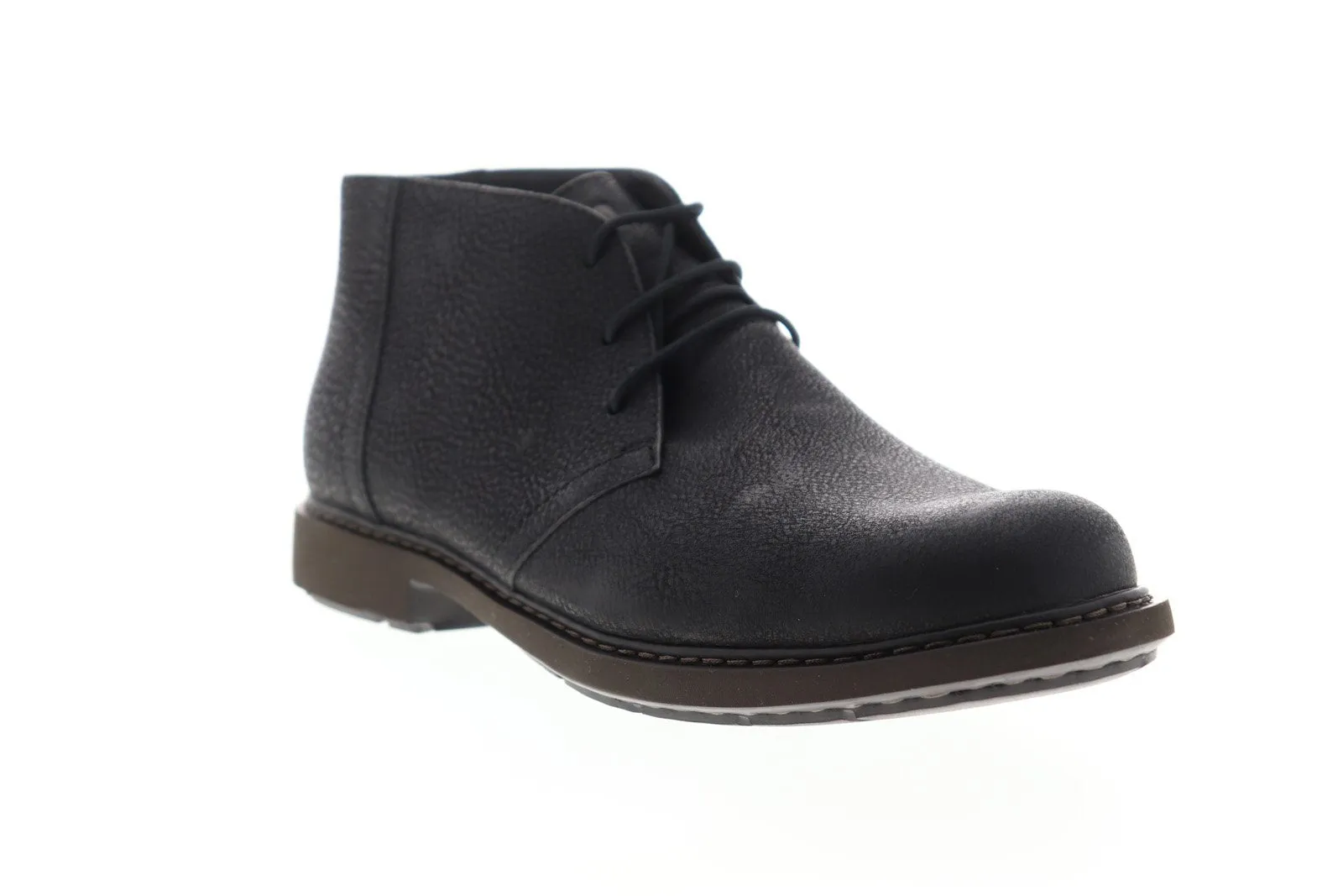 Mens Black Leather Lace Up Chukkas Boots