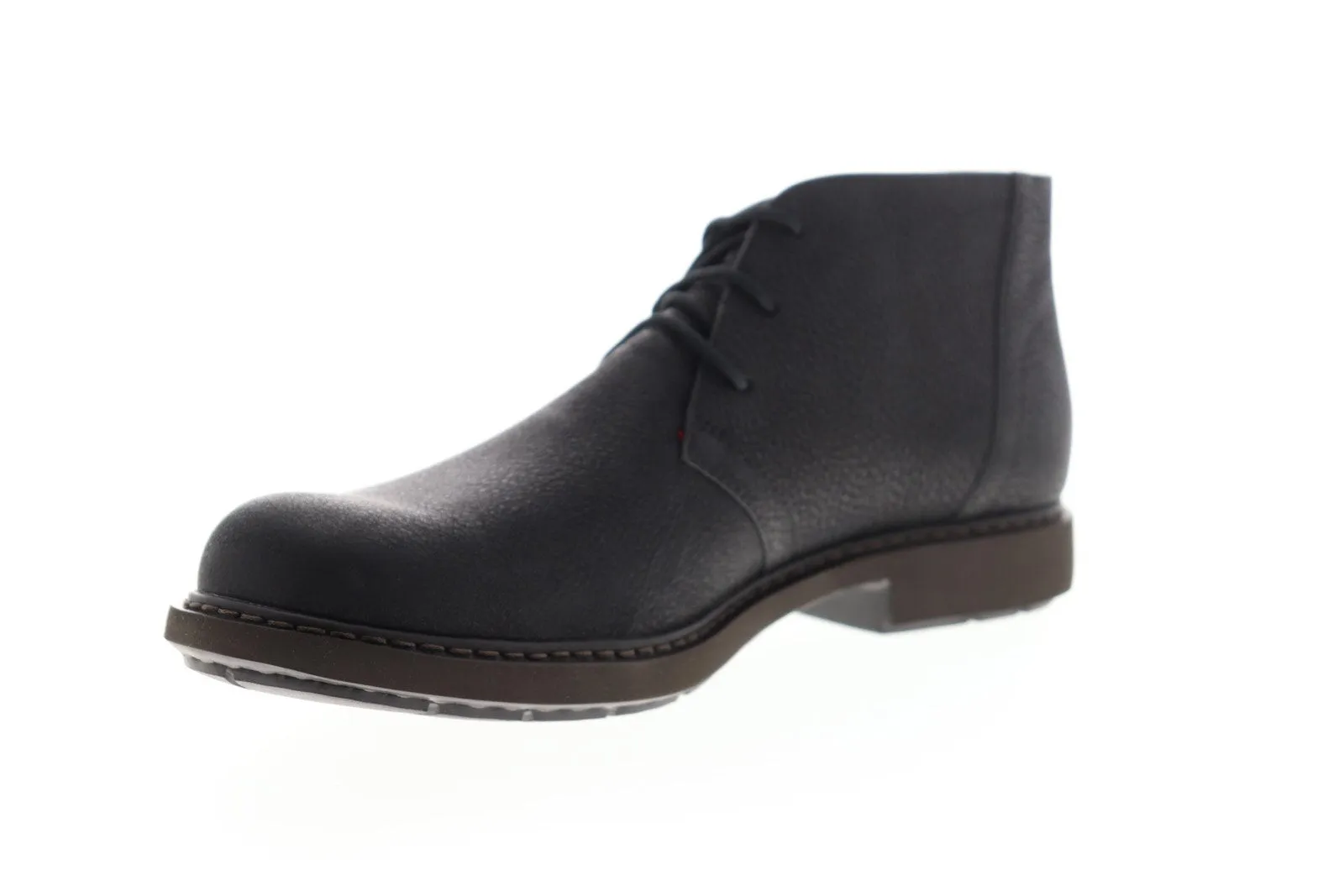 Mens Black Leather Lace Up Chukkas Boots