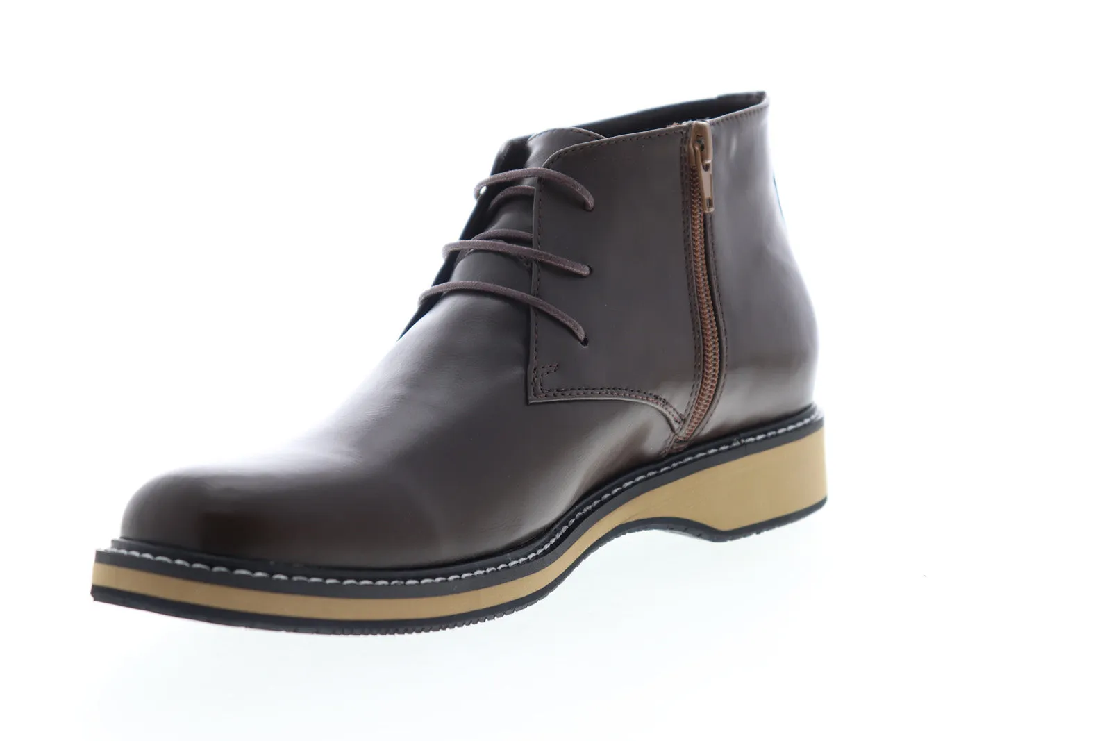 Men's Brown Leather Mid Top Chukka Boots by English Laundry