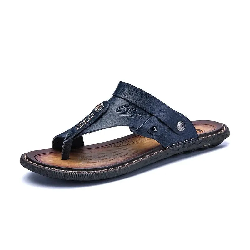 Men's Casual Brand Split Leather Sandals